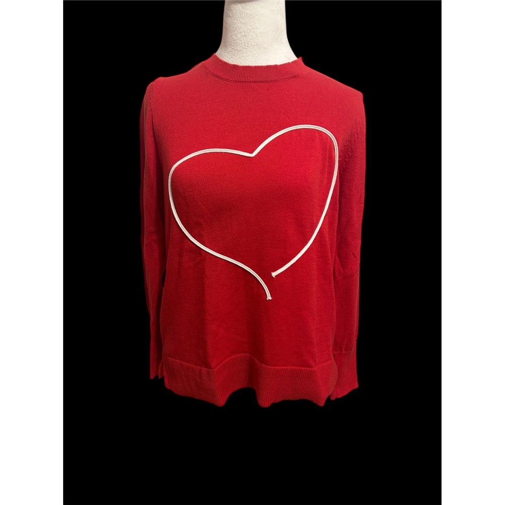 Valentines Red Heart Large Sweater‎ cotton blend fun cute  whimsical no flaws